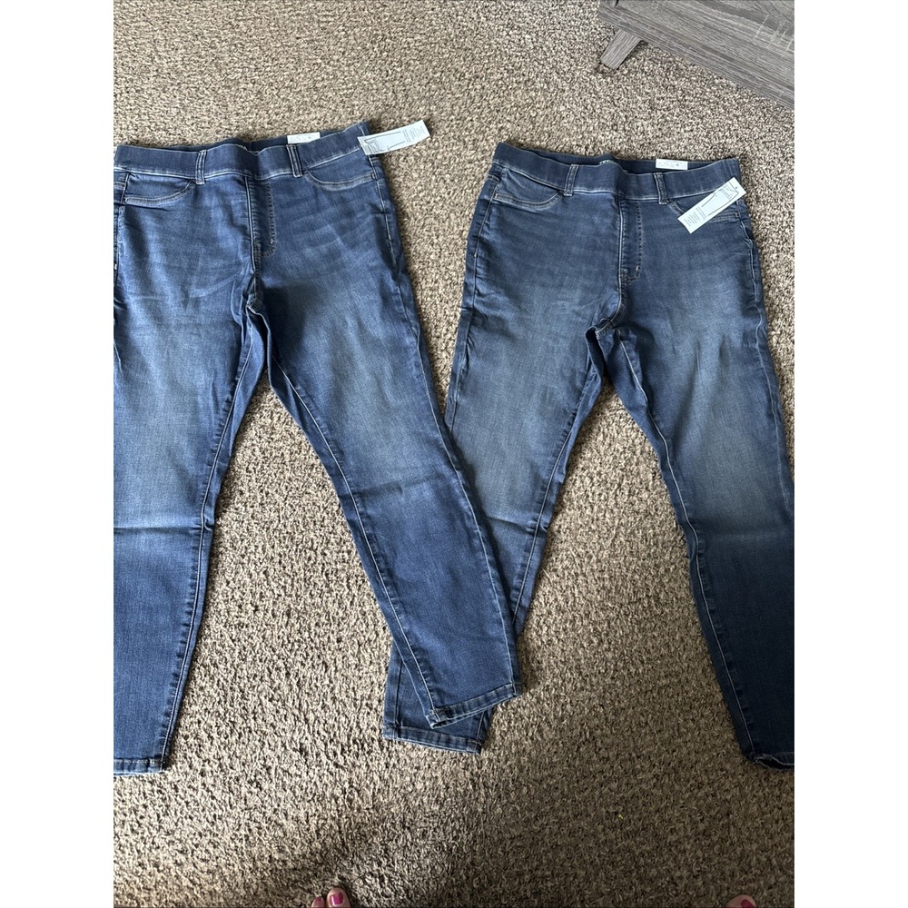 2 Pair Women's Terra & Sky Skinny Jeans 0X NWT , Stretch Pull Up